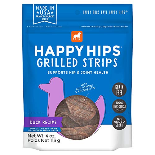 Happy Hips & Joint, Grilled Strips, Grain Free Dog Treats, Glucosamine & Chondroitin, Duck 4oz