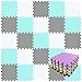 qqpp Tappeto Bambini Puzzle con Certificato CE in Morbido Gomma Eva | Tappeti da Gioco per Bambina | Tatami. 18 Pezzi (30 * 30 * 1cm), Bianco,Verde,Grigio. QQC-AHLb18N