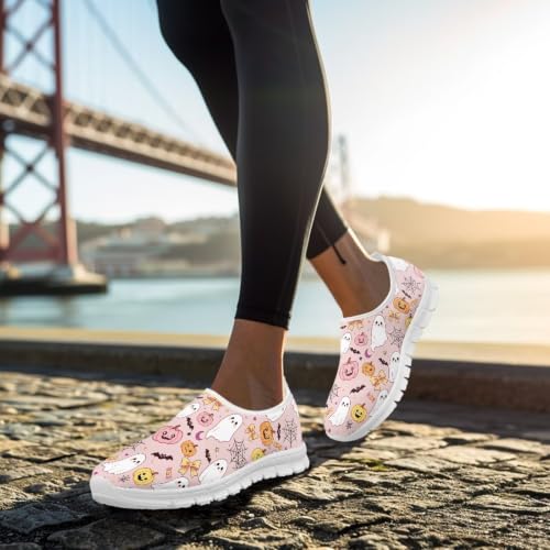 Image of Floral Sneakers for Women Colorful Art Shoes for Women Slip On Casual Work Shoes