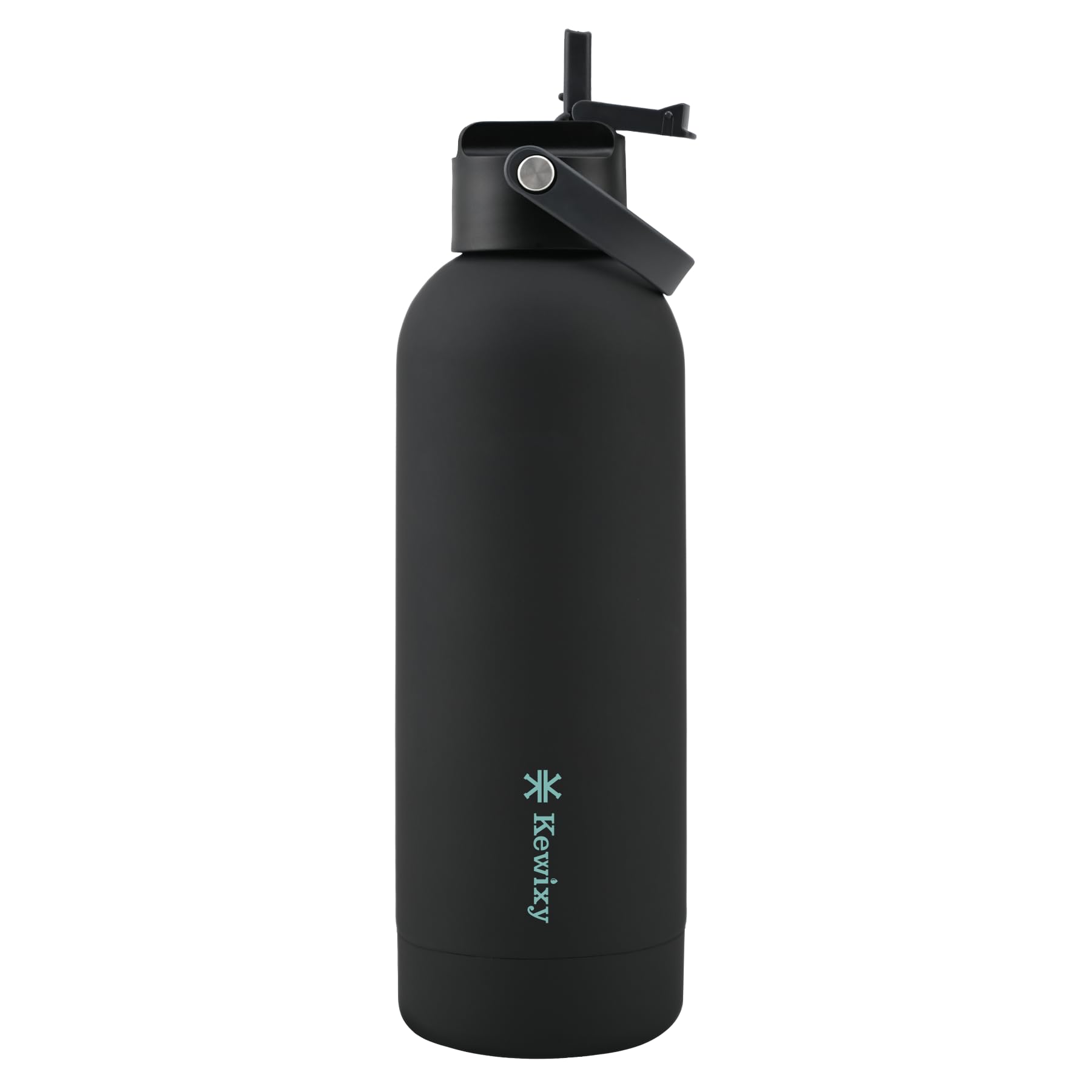 KEWIXY Stainless Steel Water Bottle with Straw, Cold 24Hrs/Hot 12Hrs, Insulated, Double Walled Metal Vacuum Flask, Leak Proof, Fits Cup Holders, for Travel, Gym, Work (500ml, Black Spark)