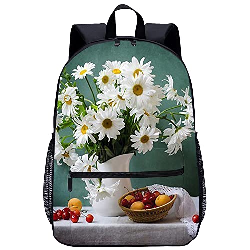 Sac à dos de loisirs imprimé floral 3D grand format 45x30x15cm