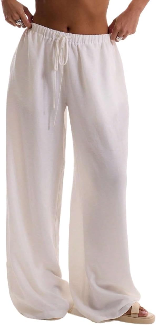 swimsuit coverup for women Feel Tie Waist Trouser Spring Elegant Beachwear Boho