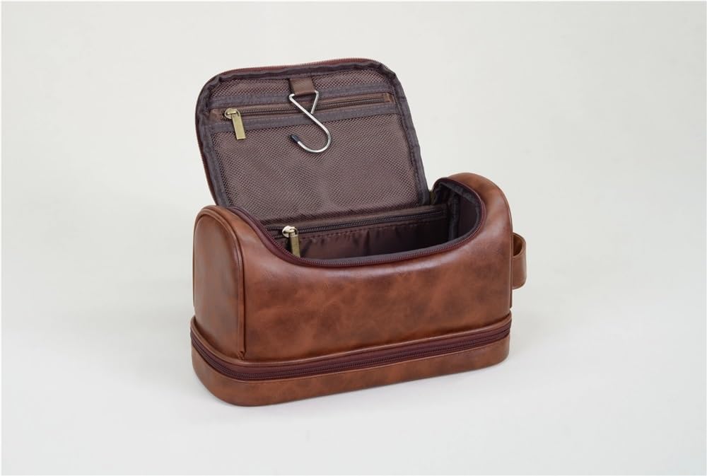 Wielofunkcyjna kosmetyczka Wisząca kosmetyczka PU Organizer na kosmetyki podróżne Wielokolorowy(Red Brown)