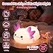Mewaii Huggwaii Squishy Axolotl Night Light for Kids, 4 Soothing White Noise Sounds, Dimmable Silicone Axolotl Lamp Toddler Light, Upgraded Rechargeable Nightlight,Baby Gifts & Girls Room Decor