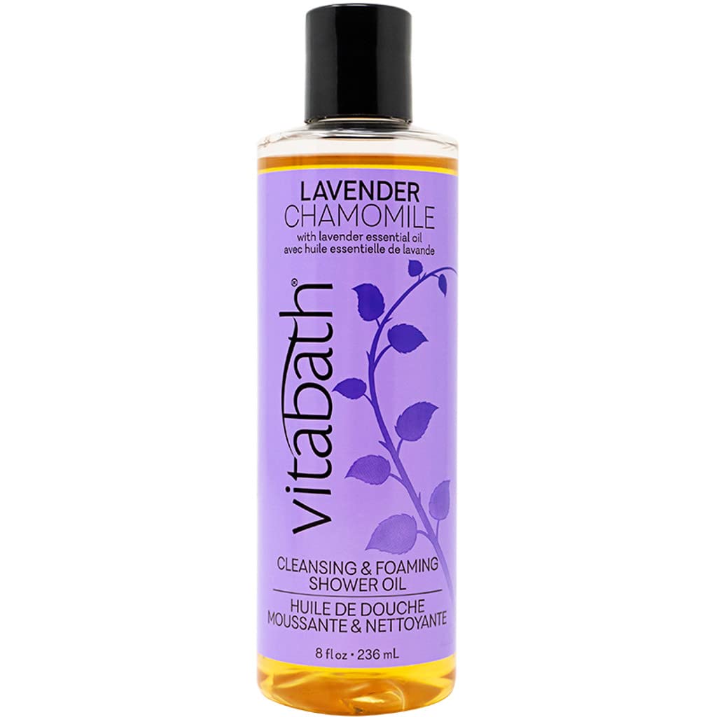 VitabathLavender Chamomile Cleansing & Foaming Shower Oil Nourishing Body Wash & Hydrate Daily Essential Dry Skin Quench for Women & Men - 8 fl oz