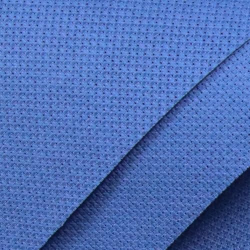 Image of KCS 16 Count Cotton Cross Stitch Aida Cloth Fabric (Jeans Blue, 19 inch x 28 inch)