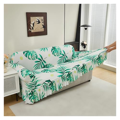 Housse de canapé extensible de qualité supérieure avec jupe plissée à fleurs - 6