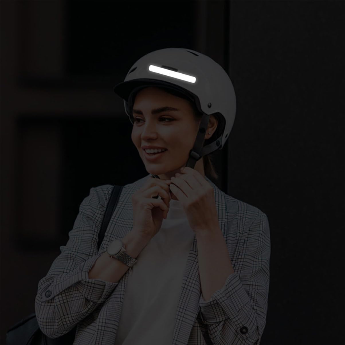 Pegatinas Reflectantes para Casco Negro, 4 Piezas de Plástico