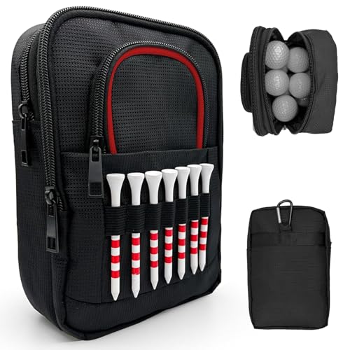 Bolsa de objetos de valor de golf y organizador portátil negro para pelotas