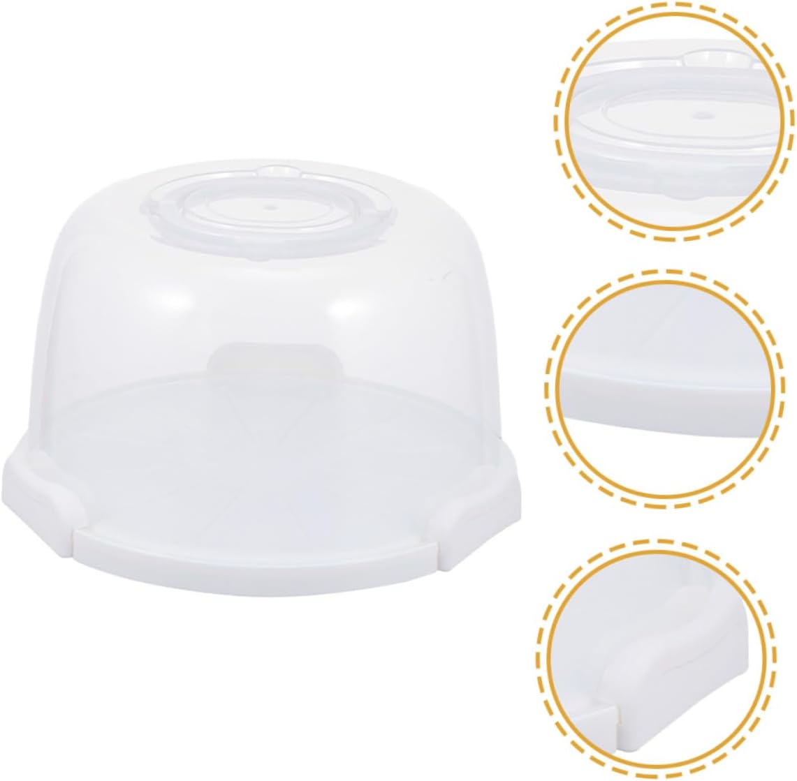 Reusable 8-inch White Tall round Cake Box with Handle Portable Birthday Cake Carrier for Bakery and Outdoor Packing