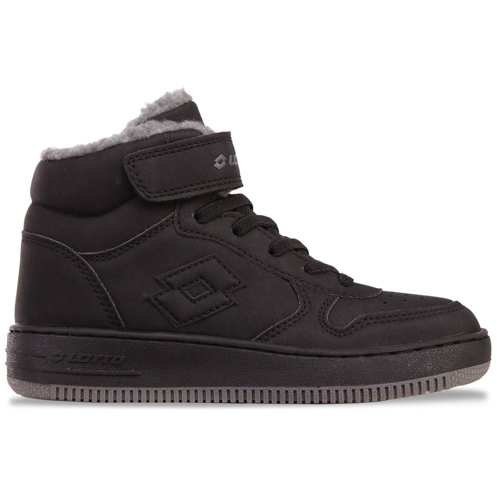 LOTTO Unisex Children's Paliot Fur K Trainers, Black Dk Grey, 9.5 UK Child