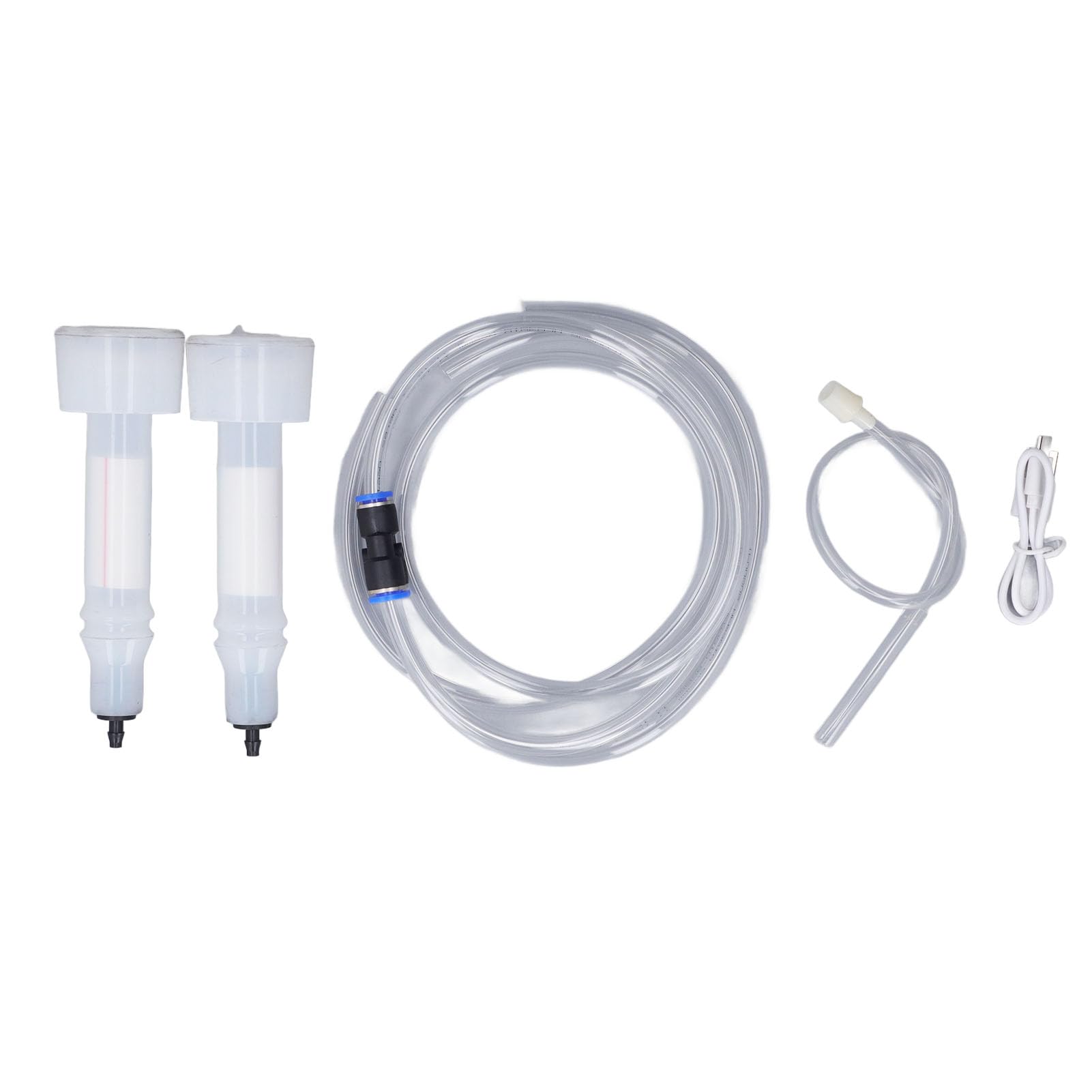 Walfront Ordeñadora de Cabras de 2 Litros, Acero Inoxidable, Ordeñadora de Succión Ajustable, Pistola de Presión Negativa Alimentada por USB, Máquina Portátil para Granjeros y Cuidado de Cabras