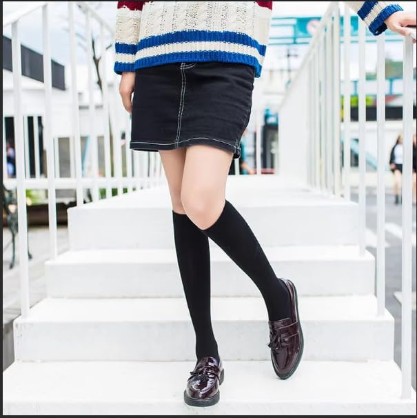 Warm Knee High Socks for Women Christmas Gift Thermal Cotton Socks For Girl Stylish Design Fun (4 Pairs) - Image 3