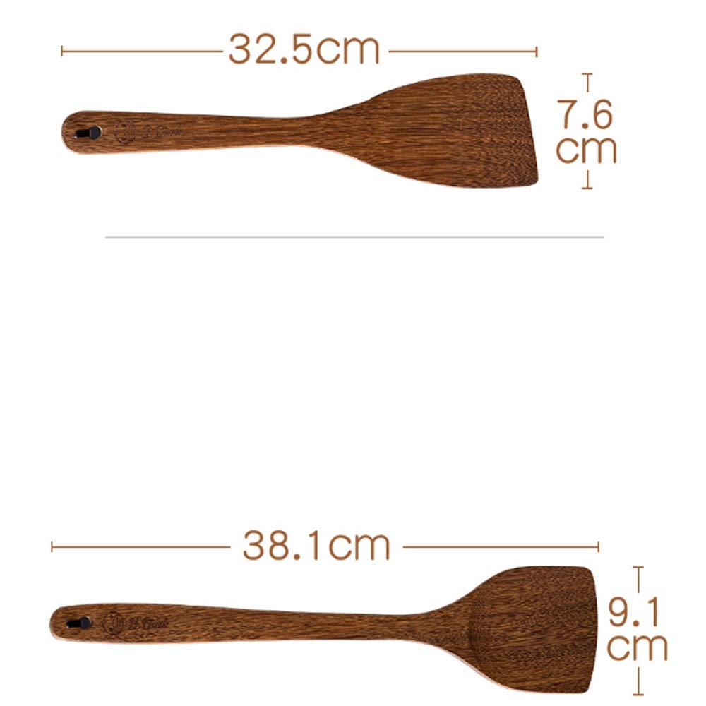 Spatule en bois pour la cuisson résistante aux hautes températures et antiadhésive, manche long