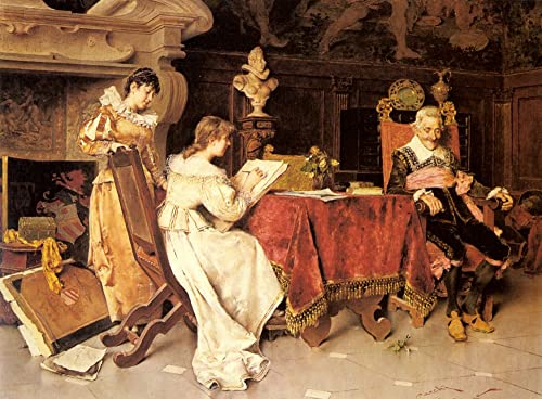 Tableau la leçon d'art Adriano Cecchi poster vintage 60x90cm