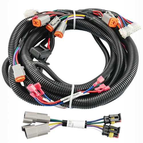 CLUBRALLY Club Car Precedent Wiring Harness Kit with Mcor 2 & 4 Adapter Harness,Fits Club Car Precedent-Gray Controller#1515-5201, Golf Cart Control Wiring Harness OEM#103850301