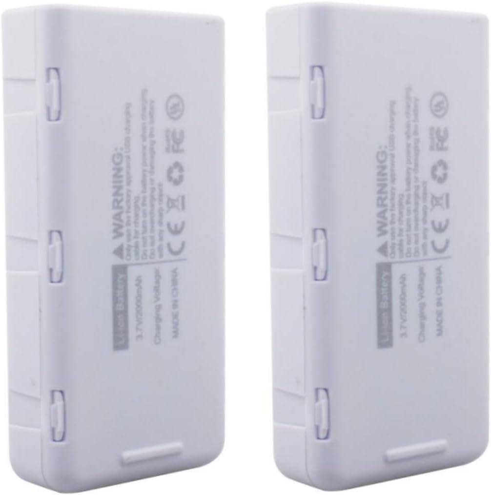 Fytoo 2PCS 3.7V 2000mah Lipo Battery for S116 Aerial Quadcopter Folding RC Drone Battery White