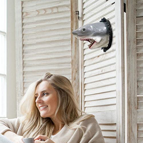 Shark Head Decoration - 3D Wall Mount Decor,Creative Shark Head Resin Sculpture Decor For Entrance, Living Room #TOP1