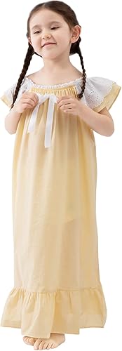 Miniatura 10 de Camisones para niñas, vestidos de pijama vintage de algodón para niñas, pijamas de manga larga para niños Ropa para muñecas Cuadros Rojos