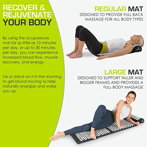 ProsourceFit Acupressure Mat and Pillow Set for Back/Neck Pain Relief and Muscle Relaxation, Black by ProsourceFit - Image 5