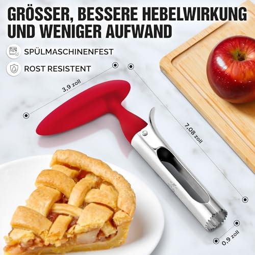 Zulay Kitchen Premium Apfelentkerner - Durable Apfelentkerner Remover aus Edelstahl, Apfelausstecher für birnen, paprika, fuji, honeycrisp, gala & pink lady äpfel - Edelstahl Apfelausstecher 4
