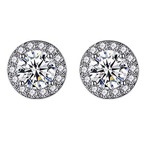 Cadeau de fête des mères, classique boucles d'oreilles en argent sterling 925 éblouissant pour les accessoires de l'adolescence, pour les amoureux, pour les femmes