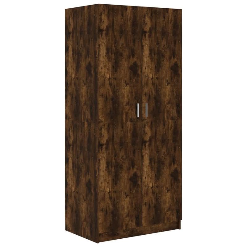 Eleganz Armario de madera de roble ahumado, 80 x 52 x 180 cm, moderno armario para dormitorio y salón, optimiza el espacio de almacenamiento y duradero