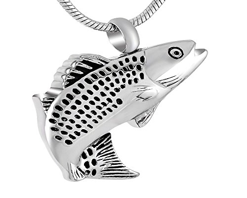 Casket Etcetera Sea Fish Pet Keepsake Jewelry Urn Cremation Necklace Stainless Steel Ashes Holder