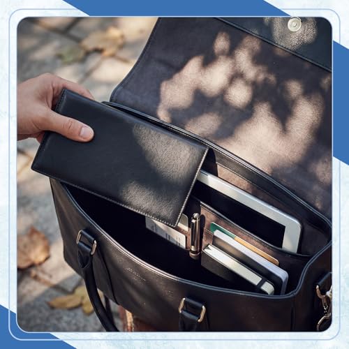 Image of Geyoga 6 Pcs Vinyl Checkbook Cover Personal Top Tear Checkbook Cover Holder Vinyl Check Holder for Men Women (Black)