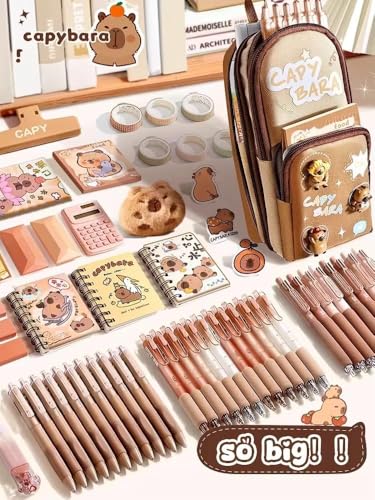 Image of Panda Pencil Case 6 Layer with 3 Compartment Cute Aesthetic Pencil Case for Boys & Girls Large Capacity Pencil Pouch for School Kids Cute Stationary Gift Organizer for School (Brown)