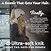 Funky Junque Ponytail Beanie for Women – Ponyback Winter Hat with Soft Stretch Cable Knit Design, High Pony Messy Bun Hats for Running and Cold Weather Activities - Ivory