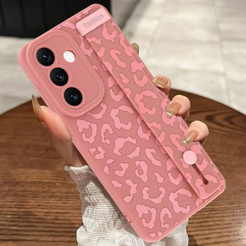 Image of Compatible with Samsung Galaxy S26 Plus Case with Strap Wrist Pink