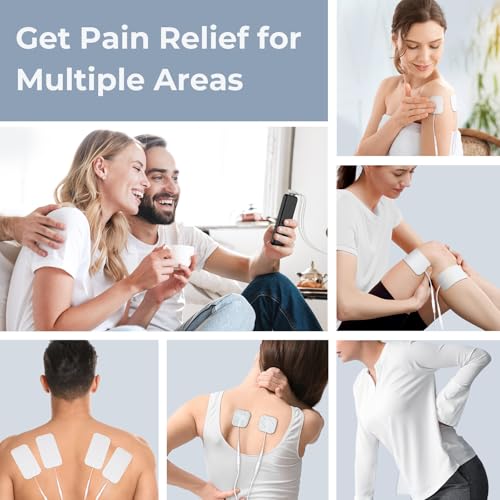 Image of AUVON 4 Outputs TENS Unit Muscle Stimulator with 24 Modes & Intuitive Operation Design, FSA & HSA Eligible, TENS Machine with 10 TENS Pads, Electronic Pulse Massager for Back Pain Relief Therapy