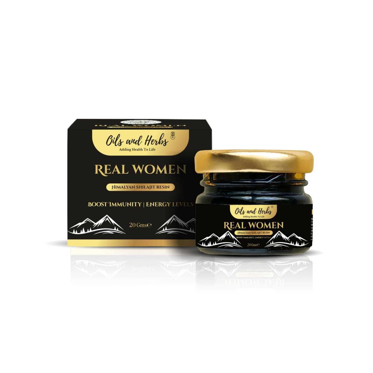 Real Women Himalayan Shiljait Resin - 100% Pure- Lab Tested - Oils and Herbs UK - Contains 85+ Minerals (40gm)