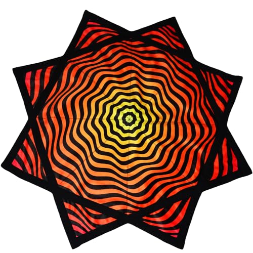 BVCY Flowstar Beginners Flow Star Easy Spinning Cloth to Rotate Sided Print Double Stitched Flow Toy Fingertip Rotating Flow Toy Dapo Star Orange (Style-10)