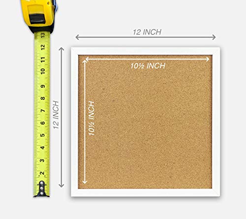 Elegant-Boards-Cork-Bulletin-Board-12X-12-Square-Wall-Tile-Modern-White-Framed-Board-For-Home-And-Office-Hardware-And-Template-Included