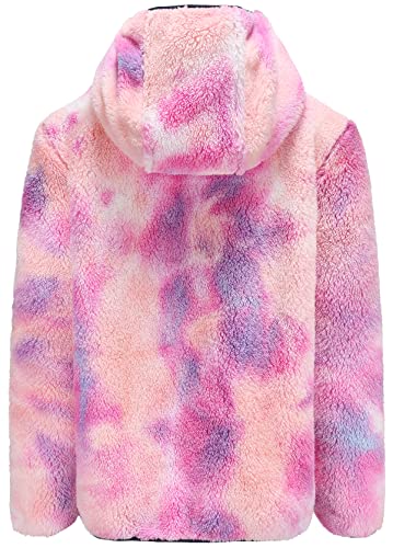 Image of Girl's Jacket Kids Full Zip Ultra Soft Sherpa Fleece Hoodie Sweatshirt