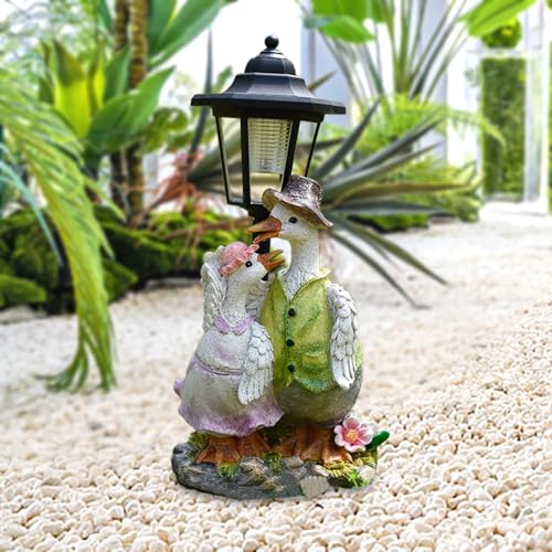 Image of Wliwwo Ducks Ornaments Outdoor Statues Figurines Indoor Outdoor Resin Figurines Decorations for Patios, Gardens, and Yard Decor Birthday Gifts