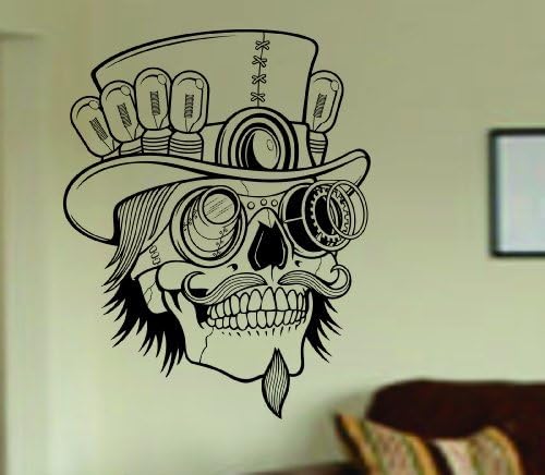 Dabbledown Decals Steampunk Skull Wall Vinyl Decal Sticker Art Graphic Sticker Sugar Skull Sugarskull