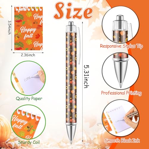 32 Pcs Fall Gifts Set Autumn Makeup Bags Bulk Pumpkin Socks Holiday to Do List Notepad Turkey Ballpoint Pens Keychain Thanksgiving Party Gifts4