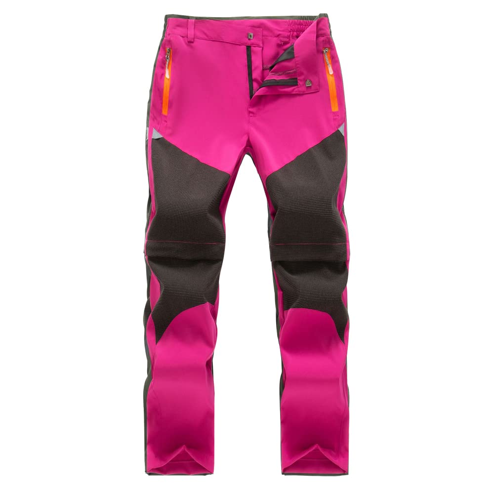 Kinder Outdoorhose Wanderhose Zip Off Hose abnehmbare hosebeine Jugend Mädchen Trekkinghose 2-in-1-Funktionshose Sommer mit Gürtel Schnelltrocknend Atmungsaktiv
