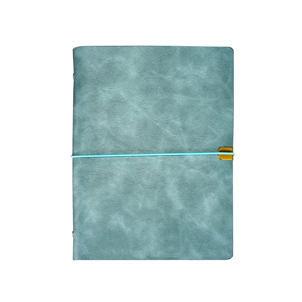 SagaSave 2PCS Leather Journal, B5 Leather Notebook, 26.8 x 20.5 cm, 200 Pages Refillable Notepad Diary, Personal Pad Notes Travel Journal, Gift For Birthday Anniversary Women Men Him (Light Blue)