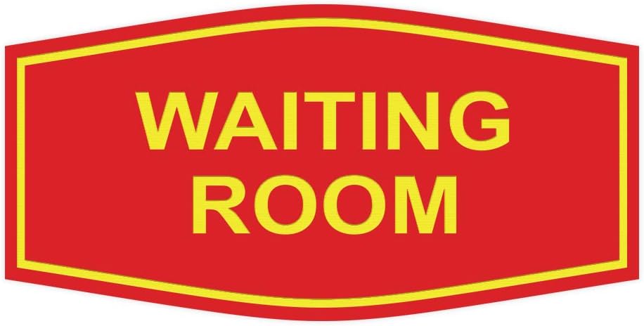Signs ByLITA Fancy Waiting Room Sign(Red/Yellow)-Large