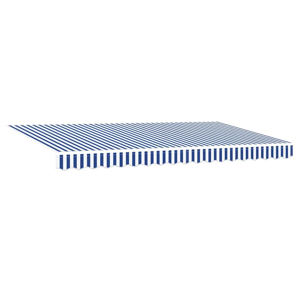 Toldo retráctil azul a rayas 350 x 200 cm eléctrico con mando a distancia, toldo articulado con marco de aluminio para terraza, balcón y jardín, protección solar, marco de toldo blanco