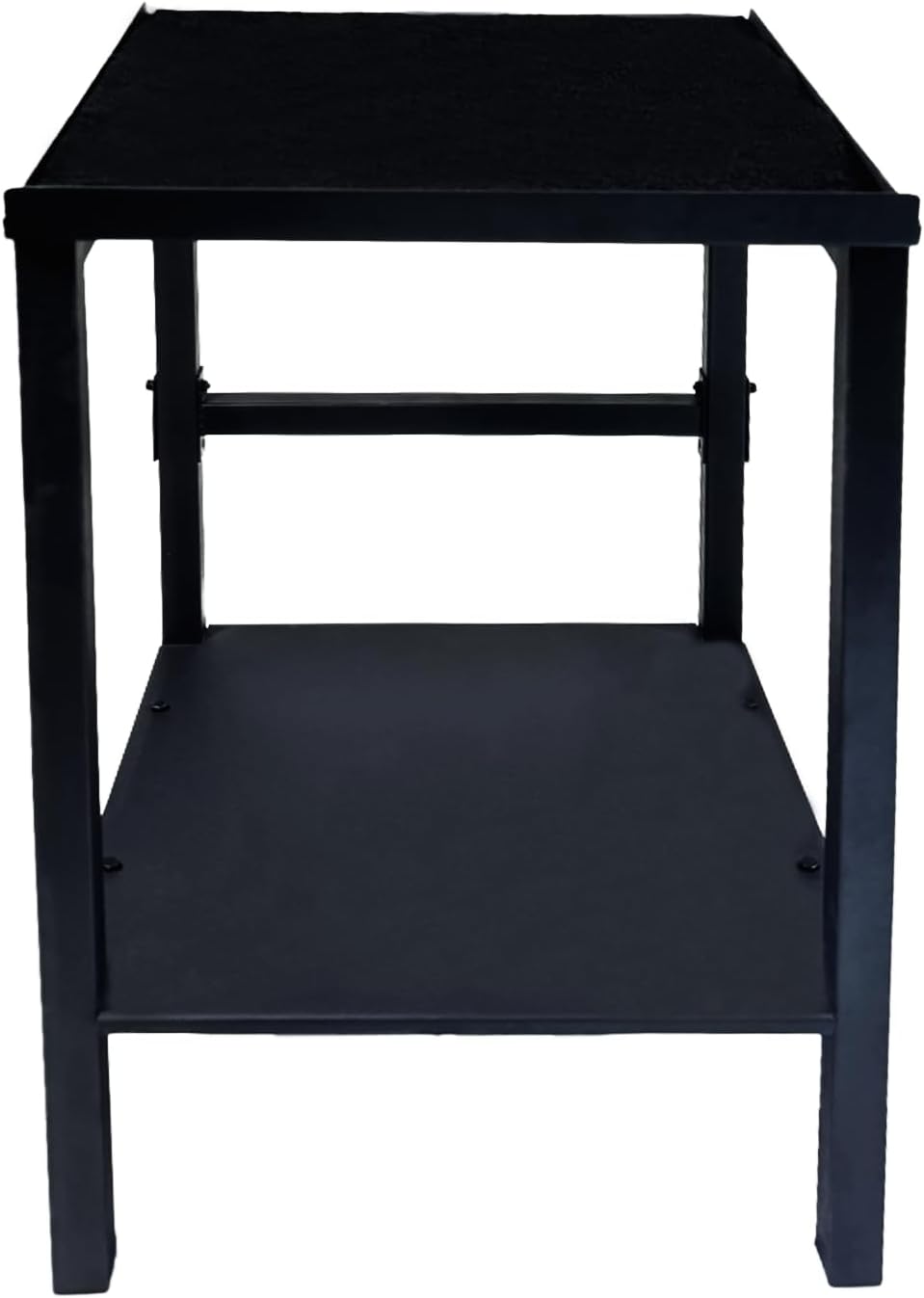 マットブラックのダンベルスタンド、上下2つのカウンタートップ