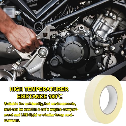 Image of MECCANIXITY Insulating Acetate Cloth Adhesive Tape, 1.2in x 98ft White Electrical Heat Resistant Fabric Tape with Paper for Laptop Electric Automotive Guitar Repair Wire Harness