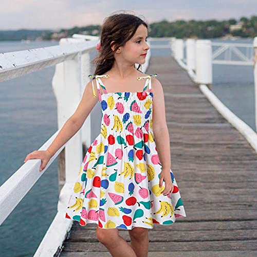 Vestido infantil casual sem mangas com alça para meninas vestido de praia para bebês e meninas vesti