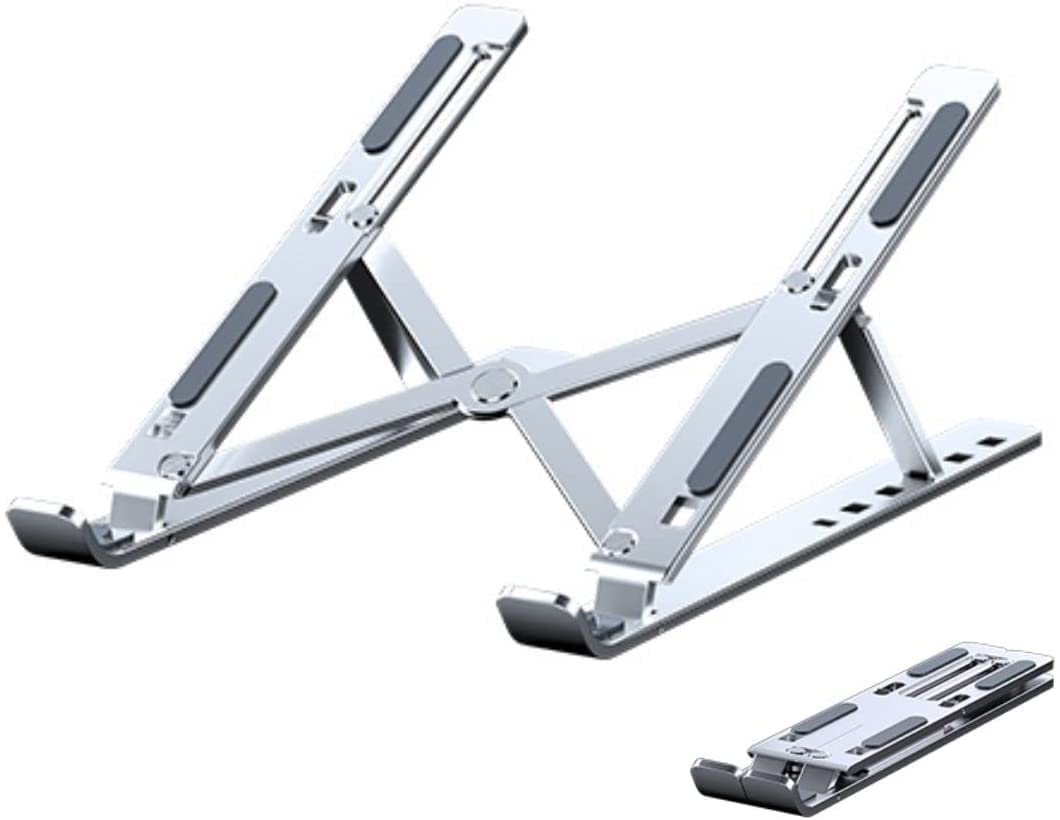 SUPRAS Aluminium Folding Laptop Stand for Tablet, Lenovo, Dell XPS, HP, Lenovo, MacBook Air Pro, More 10-15.6 Laptops Ergonomic Design Foldable Heat Vent Grey Adjustable (B09NML7MXX) Amazon Price History, Amazon Price Tracker