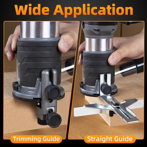 Image of FoxAlien 1HP 710W 65mm Diameter Compact Palm Router for CNC Woodworking,6 Variable Speeds Max 30000 R /MIN Wood Trimmer with 1 /4 inch Collet (110V)