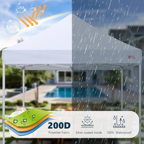 Image of MASTERCANOPY 10x10 Heavy Duty Pop Up Canopy Tent with Roller Bag(White)